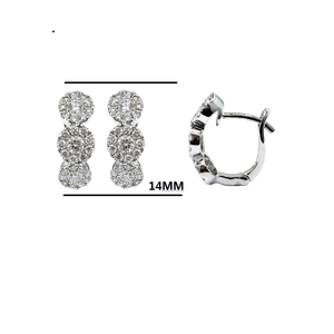 Usine en Chine Vente en Gros Design Tendance Fin Haute Qualité 18k Solide Or Blanc Véritable Diamant Or Boucles D'oreilles Pour Les Femmes - Product Image 2