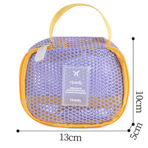 Sac de rangement portable grande capacité, écologique et tendance, en maille Dopamine, pour cosmétiques, tofu et coton hygiénique, avec fermeture éclair - Product Image 6