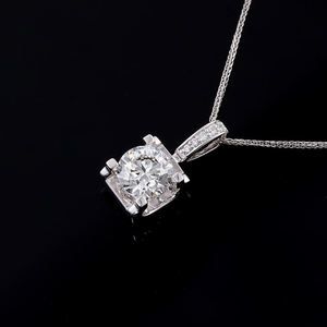 Colgante de Diamante Redondo Cultivado en Laboratorio con Certificación IGI en Oro, Oro Rosa, Oro Blanco o Plata, Color D-E-F, Claridad VVS-VS, con Cadena - Product Image 5