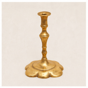 Vintage Handcrafted <b>Brass</b> Flower Candle <b>Holder</b> Elegant Petal Design Antique Gold Finish Metal <b>Candlestick</b> For Luxury Home Decor - Product Image 5