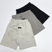 Shorts Bermuda Formels Homme Noirs Unis 100% Coton Taille Mi-Haute avec Cordon de Serrage Respirants Logo Avant