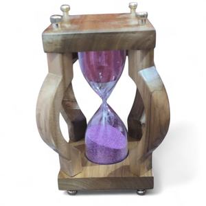 Handmade Eco-Friendly Portable Wooden Hourglass with Purple <b>Sand</b> Luxury <b>Decorative</b> Timer Elegant Gift and Home Desk Decor - Product Image 1
