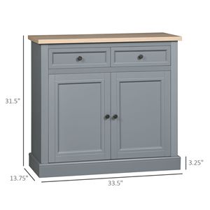 Mobile Bar Caffè Scuro con 2 Cassetti e Doppia Anta, Credenza per Cucina, Soggiorno, Ingresso - Villa e Sala da Pranzo - Product Image 2