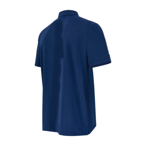 Camiseta Polo de Manga Corta para Hombre, Color Sólido, Tejido de Punto, Corte Regular, Estilo Casual, Azul Marino con Mangas Gris Claro - Product Image 6