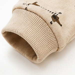 Conjunto de chándal con capucha para bebé al por mayor, estampado de animales, sudadera con capucha de manga larga con cremallera y pantalones jogger a juego para bebés y niños pequeños - Product Image 3