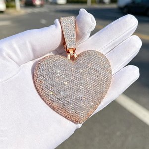 Collier personnalisé avec pendentif initial en lettres serties de zircons, style hip-hop, bijoux pour hommes - Product Image 3