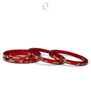 Bracelets en acrylique rouge cachemire à thème paon de qualité supérieure, bijoux traditionnels indiens de luxe pour femmes, vente en gros - Product Image 1
