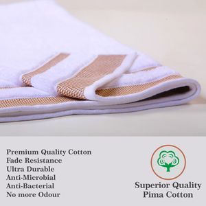 Serviette de bain blanche de luxe en coton éponge, séchage rapide, très absorbante, écologique, usage premium - Product Image 2