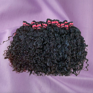 Lots de cheveux humains indiens Remy de qualité 12A, cuticules intactes, non traités, ondulés, bouclés Jerry, raides crépus – Fabricant - Product Image 3