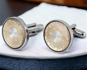 Mancuernillas Personalizadas de Lujo para Hombre |   Mancuernillas de Acero Inoxidable y Plata de Ley 925 |   Joyería al por mayor para puños de camisa de negocios y bodas - Product Image 1