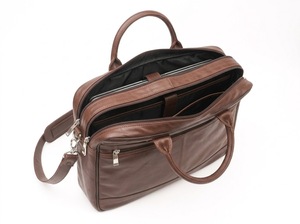 Maletín de cuero genuino con logotipo personalizado para hombre, bolso para portátil con múltiples bolsillos, bandolera de negocios, bolso de hombro de gran capacidad para oficina y trabajo. - Product Image 3