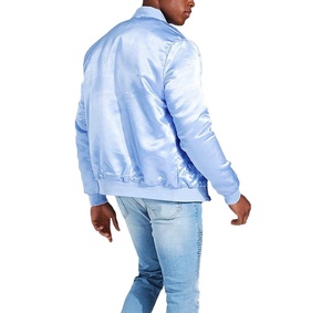 Vestes universitaires en satin polyester personnalisées de haute qualité pour hommes, broderie automne, veste bomber réversible - Product Image 3