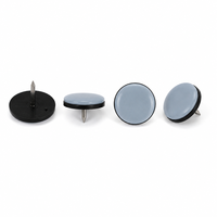 Glissière de pied de table en PTFE de 22 mm à fixation par clou pour un déplacement fluide des meubles