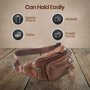 Riñonera de PU para Hombre con Cierre de Cremallera, Diseño con Patrón de Letras, Compartimentos Organizados y Asa Ergonómica - Personalizable para Uso Diario - Product Image 3