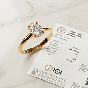Bague de fiançailles solitaire en diamant de laboratoire ovale certifié IGI 1 carat, or massif 9K plaqué rhodium, cadeau de luxe OEM ODM - Product Image 4