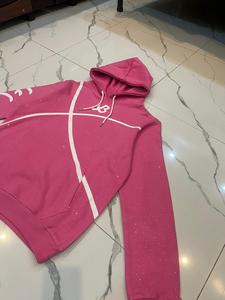 Sudadera con Capucha Unisex Oversize de Forro Polar de Poliéster/Algodón Estilo Y2K de Marca Urbana Americana Personalizada con Diseño de Pedrería Serigrafiado para Otoño - Product Image 3