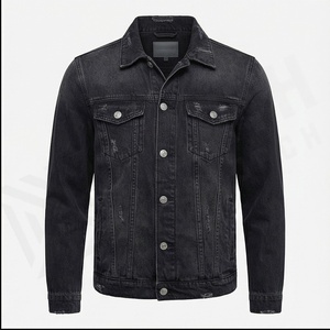 Vente en gros de vestes pro personnalisées pour hommes vestes en jean délavé top ventes vêtements de rue veste streetwear à la mode - Product Image 2