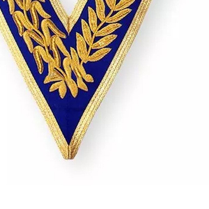 Collier de régalia maçonnique de haute qualité, collier d'officier maçonnique de haute qualité, broderie faite à la main, collier de régalia de la franc-maçonnerie - Product Image 4