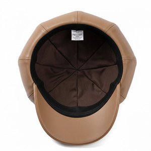 Casquette Gavroche Vintage en Cuir Marron pour Hommes et Femmes, Chapeau Rétro Baker Boy, Coiffe Décontractée Streetwear, Marque Personnalisée, Vente en Gros, Mode - Product Image 6
