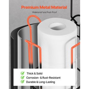 Portarotolo Premium 3-in-1 Autoportante con Mensola in Metallo, Contiene 4 Mega Rotoli, Design con Base Rialzata per Facile Accesso - Product Image 1