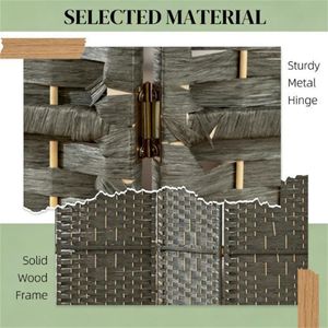 8-Fold Dark Gray Folding Screen <b>Room</b> <b>Divider</b> and Privacy Screen - Product Image 2