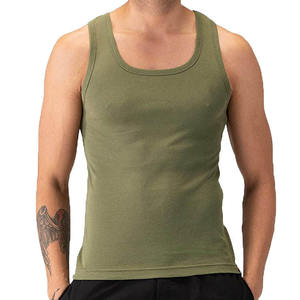 High Quality Mens Gym Singlet Cotton <b>Stringer</b> Tank Top Breathable Quick Dry Fitness Bodybuilding Training Sports Wear OEM Custom - Product Image 1