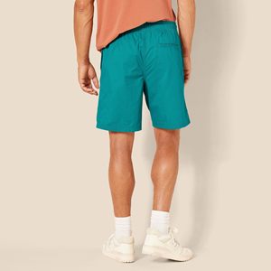 Shorts de Playa para Hombre, 100% Algodón, Color Sólido, Transpirables, con Cintura Elástica, Bolsillos Delanteros con Logotipo, Estilo Casual para Uso Diario - Product Image 2