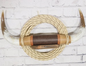 Ensemble de cornes de bœuf montées, écologiques, faites à la main, rustiques, modernes, polies, thème animalier, style western, pour décoration intérieure, Pâques - Product Image 3