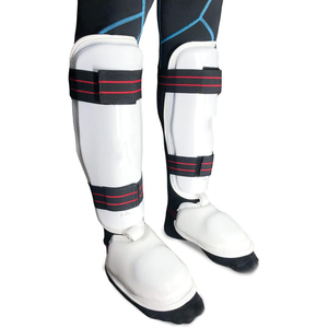 Protège-tibias d'entraînement en cuir PU avec doublure respirante pour sports de combat - Product Image 6