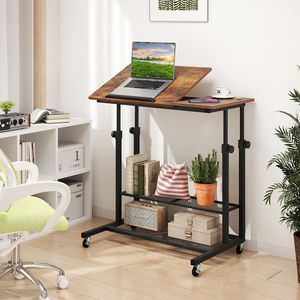 Scrivania Mobile per Computer con Altezza Regolabile e Piano Inclinabile, Facile da Montare - Product Image 2