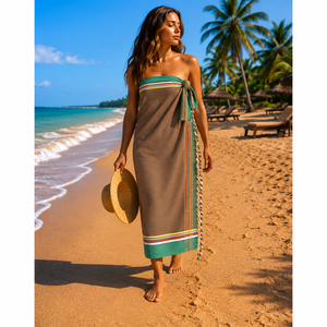 Toalla Kikoy Personalizada de Secado Rápido, Toalla Kikoy de Algodón con Rayas y Flecos para Uso en la Playa, Proveedor Indio - Product Image 3