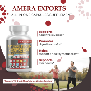 Factory Price Multi-Herbal Dietary Supplement <b>Capsules</b> with <b>Cayenne</b> <b>Pepper</b>, Hawthorn Berry, Dandelion & Botanical Extract Blend - Product Image 5