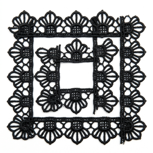 Dentelle Guipure GPO de Luxe Noire Géométrique Écologique 15mm, Personnalisable, OEM Disponible, Emballage de 20 Mètres, pour Encolures de Lingerie - Product Image 4