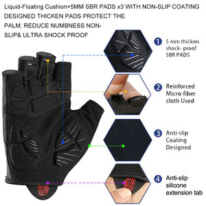 Service OEM, prix bas, gants demi-doigts, personnalisez votre propre logo, respirants, durables, légers, gants demi-doigts - Product Image 2