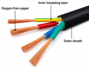 Câble souple multibrins en cuivre nu à 4 conducteurs avec isolation en PVC, calibre 17 AWG, tension nominale 1100V, applications électriques - Product Image 4