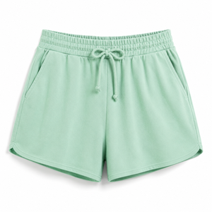 Short pour femmes OEM de haute qualité en tissu polaire épais en coton, avec logo brodé personnalisé, taille élastique, respirant et écologique - Product Image 5