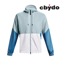 Veste coupe-vent pour homme Cbydo avec logo personnalisé, légère, à capuche, fermeture éclair intégrale, résistante au vent et à l'eau