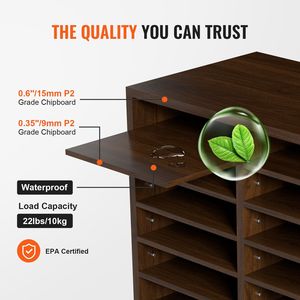 Organizzatore per Documenti in Legno a 12 Scomparti, Porta Lettere Regolabile per Ufficio 20,4x12x16,1 Pollici - Product Image 3