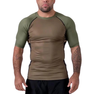 ผู้ผลิตขายส่งเสื้อรัดกล้ามเนื้อแบบยูนิเซ็กซ์ ระบายอากาศได้ดี ป้องกันแบคทีเรีย แห้งเร็ว แขนสั้น สำหรับ MMA BJJ และกีฬาต่อสู้แบบต่างๆ - Product Image 5