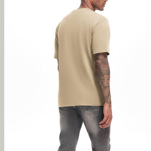 Camisetas Lisas de Alta Calidad para Hombre al por Mayor, Camisetas de Cuello Redondo de Manga Corta, Camisetas Oversize con Ribete, Fabricantes de Ropa para Hombre - Product Image 2