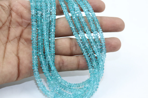 AAA Quality Natural Apatite Faceted Rondelle Beads Loose Gemstones 5-6mm for Jewelry Making - Product Image 4