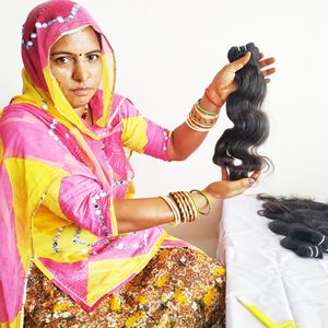 Traitement chimique de couleur naturelle de vague de corps d'extensions crues indiennes de cheveux vierges de double trame de haute qualité aucun de haute qualité - Product Image 2