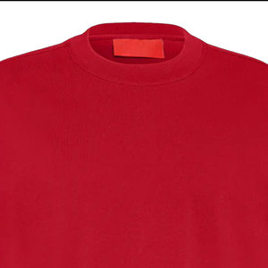 Camiseta Roja de Cuello Redondo para Mujer, 100% Algodón, Corte Holgado, Informal, Tejido de Punto Jersey, Transpirable, para Todas las Temporadas, Manga Corta - Product Image 3