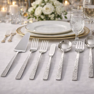 Ensemble de couverts en argent, ensemble de vaisselle haut de gamme, couverts pour dîner de mariage, ensemble de couverts pour repas raffinés, couverts pour hôtel et restaurant, style moderne - Product Image 3