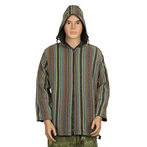 Veste à capuche 100% coton pour adultes, respirante, style national - Product Image 1
