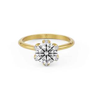 Hermoso Anillo de Moissanita con Corte Redondo en Forma de Flor, Chapado en Oro, Plata 925, Engaste Pavé, Joyería de Lujo para Compromiso Nupcial para Mujer - Product Image 1