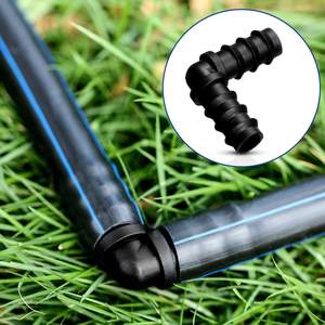 Conector de codo de PVC de 1 pulgada para riego por goteo, color negro, para agricultura, granja, invernadero, césped, jardín, tubería de agua. - Product Image 6