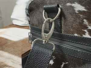 Sac de voyage en cuir véritable avec fermeture éclair, sac de voyage unisexe multifonctionnel, vintage, grande capacité, durable - Product Image 6