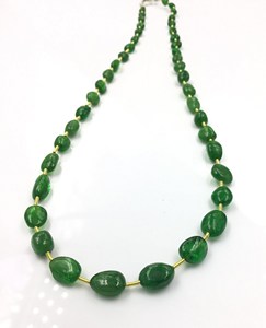 Cuentas ovaladas de tsavorita, 1 hebra, 68,70 quilates, tamaño de 5x5 a 5x11 mm, 43 piezas de piedras preciosas para la fabricación de joyería fina - Product Image 5