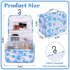 Pengxiaomei Women's Waterproof Hanging Cosmetic Bag Portable <b>Makeup</b> Pouch with Multifunction Handle <b>for</b> Travel Toiletry <b>Storage</b> - Product Image 2